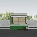 Green Functional Vehicle With Canopy Shelves And Workbench In Outdoor Setting 3d model