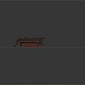 Vintage Steam Train Model With Red Black Design On Green Railway Track