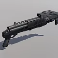 Modern Black Tactical Firearms With Sleek Futuristic Design And Ergonomic Grips