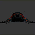 Sleek Red And Black Sci Fi Spaceship Model With Futuristic Design Details