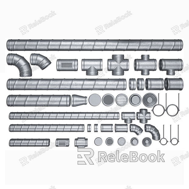 Industrial LOFT pipe valve pipe metal pipe components model