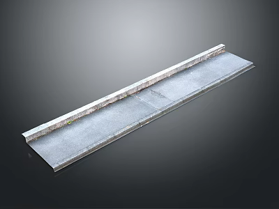 Concrete Ground Structure Featuring Long Strip Design And Edge Detail 3d model