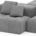 Gray Modular Sectional Sofa With Plush Cushions For Modern Living Space 3d model
