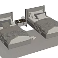 Modern single bedside table 3d model
