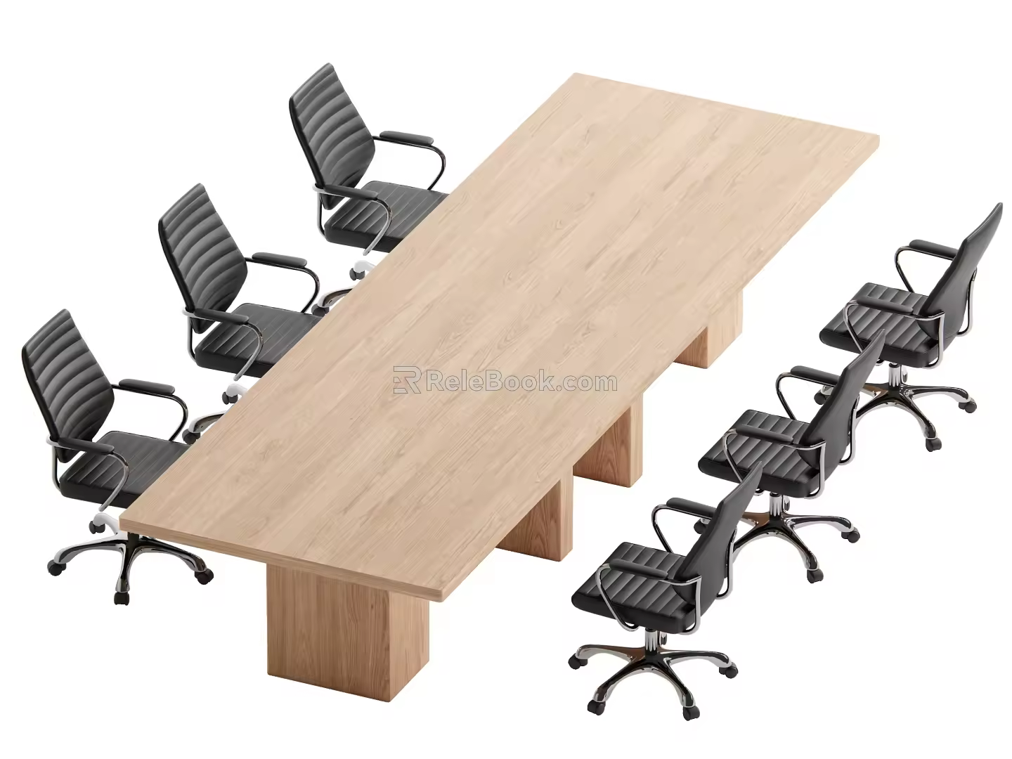 Modern conference table and chair combination 3d model