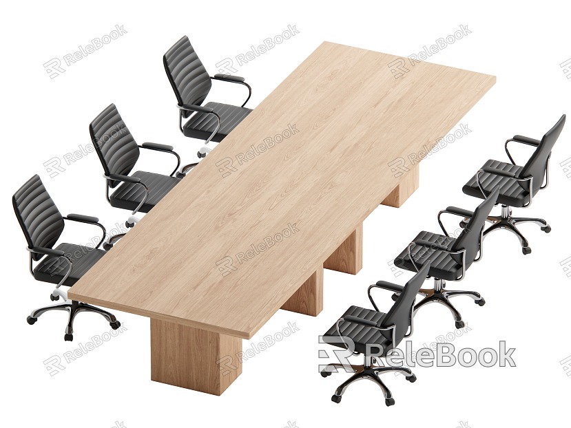 Modern conference table and chair combination model