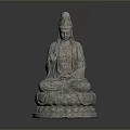 Exquisite Seated Buddha Sculpture Featuring Intricate Lotus Base Traditional Carving