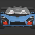 Sleek Blue Sports Racing Car With Black Accents Rear Spoiler And Modern Design