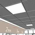 Mineral wool board ceiling office partition office 3d model