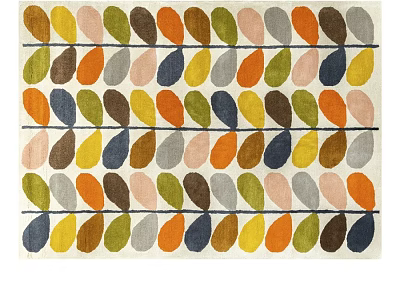 Square Area Rug With Colorful Leaf Patterns And Vibrant Multicolor Design 3d model