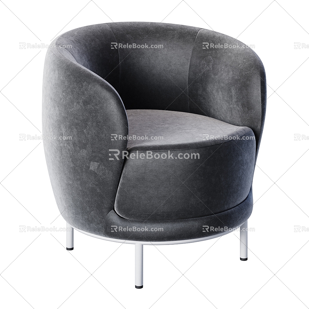 Modern Minimalist Single Sofa Simple Sofa Casual Sofa 3d model