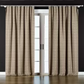 Neutral Tone Textured Curtains With Geometric Pattern For Modern Window Decoration