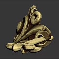 Vintage Golden Key Shaped Jewelry With Intricate Scroll Patterns And Floral Accents