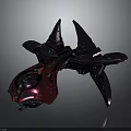 Futuristic Cosmic Spaceship Design With Purple Pink Exterior And Multi Wing Structure