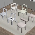 Modern Cream Children's Chair 3d model