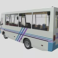 Cartoon bus minibus bus passenger bus shuttle bus low face number low model simple model game sub-era film and television level stylization 3d model