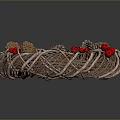 Natural Plant Woven Vine Wreath Decorated With Pine Cones Red Berries And Gold Stars