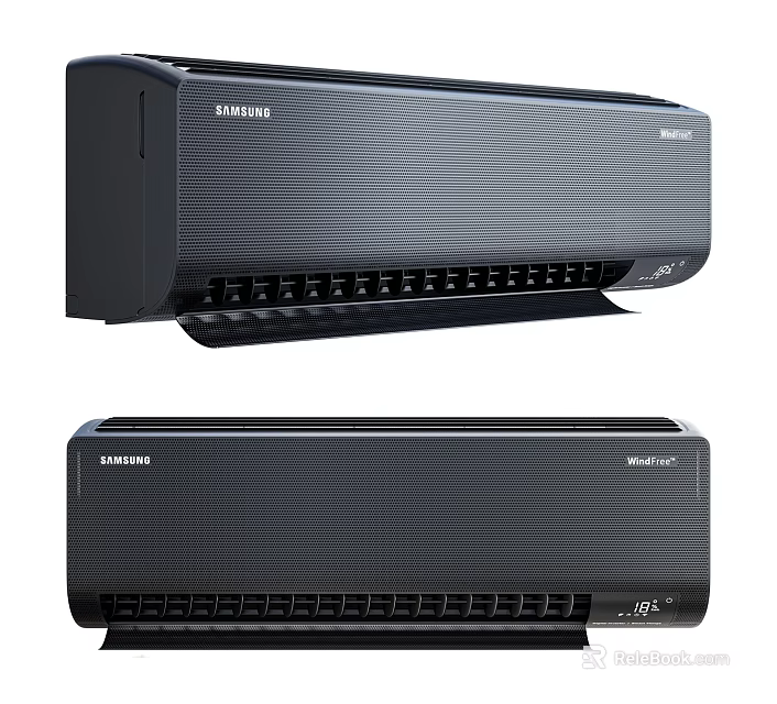 Samsung WindFree Wall Mounted Air Conditioner With Modern Dark Sleek Design 3d model 