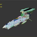 Futuristic Sci Fi Spaceship With Sleek Metallic Design And Aerodynamic Structure 3d model