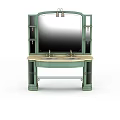 Vintage Green Bathroom Vanity Set with Double Sinks Mirror and Storage Cabinets