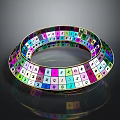Commercial Equipment Circular Double Ring Design With Colorful Panels Featuring Various Symbols And Letters