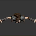 3D Fantasy Female Warrior Character With Armor And Open Arms Pose