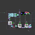 Cozy Shopping Mall Store With Pink Walls Green Plants Blue Sofas And Hanging Lights