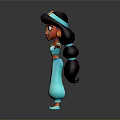 Animated Princess Character With Long Black Hair Blue Outfit And Outstretched Arms