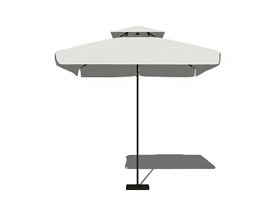 Outdoor Patio Umbrella With Light Colored Canopy And Stable Base For Sun Protection 3d model