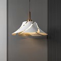 Modern White Petal Shaped Pendant Light With Gold Base And Warm Glow 3d model