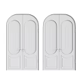 Stylish Double Doors With Arched Top Glass Panels Light And Black Finishes For Home Entry