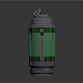 Tactical Green Silver Grenade Weapon With Top Ring Metal Body And Numerical Markings