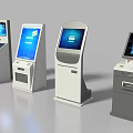 Public Facilities Self Service Interactive Kiosks With Digital Screens And Various Designs 3d model