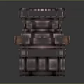 Layered Block Structure With Black Top And Metal Stone Holes For Game Construction