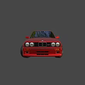 Red Classic Sedan Car With Shiny Exterior Black Windows And Alloy Wheels
