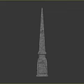 Tall Stone Obelisk Architectural Structure With Detailed Carving And Classical Design 3d model