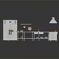 Kitchen Household Items With Stainless Steel Appliances Workbench And Cooking Tools