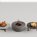 Outdoor Fireplace Stove Encircled Stove Firepot Bonfire Combination 3d model