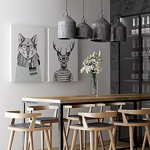 Dining table and chair combination 3d model