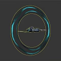 Futuristic Weapon Design Featuring Blue Purple Bow With Translucent Curved Elements