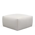 Modern White Upholstered Square Stool With Textured Surface And Minimalist Design 3d model