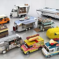 Assorted Food Truck Models Featuring Coffee Hot Dog And Ice Cream Services