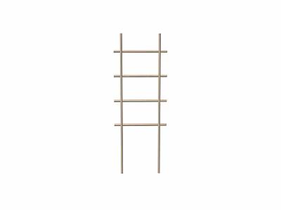 Ladder Shaped Wooden Floor Lamp With Minimalist Design For Modern Home Decor 3d model