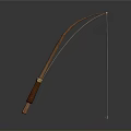 Classic Brown Wooden Bow Featuring Leather Grip and Curved Design for Home Use