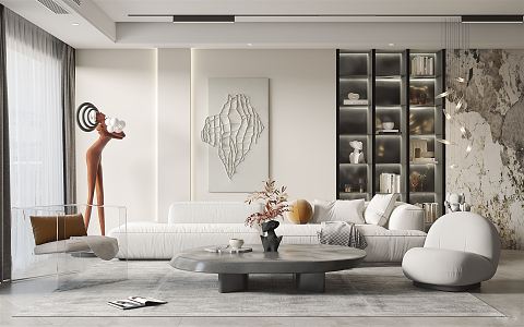 modern living room 3d model