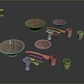 Matte Pinkish Household Items Including Bowls Cups Spoons And Small Plates