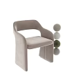 Modern Upholstered Accent Chair With Curved Armrests And Multiple Color Options For Home Decor