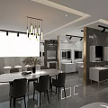 Elegant Modern Showroom Interior With Display Cabinets Counters And Decor Items 3d model