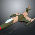 Camouflage Military Aircraft Model With Green Beige Body Red Nose And Missiles
