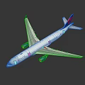 Delta Air Lines White Airplane With Blue Engines And Red Blue Tail